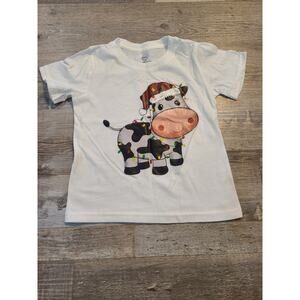 Wonder nation 2t-3t Christmas cow tee